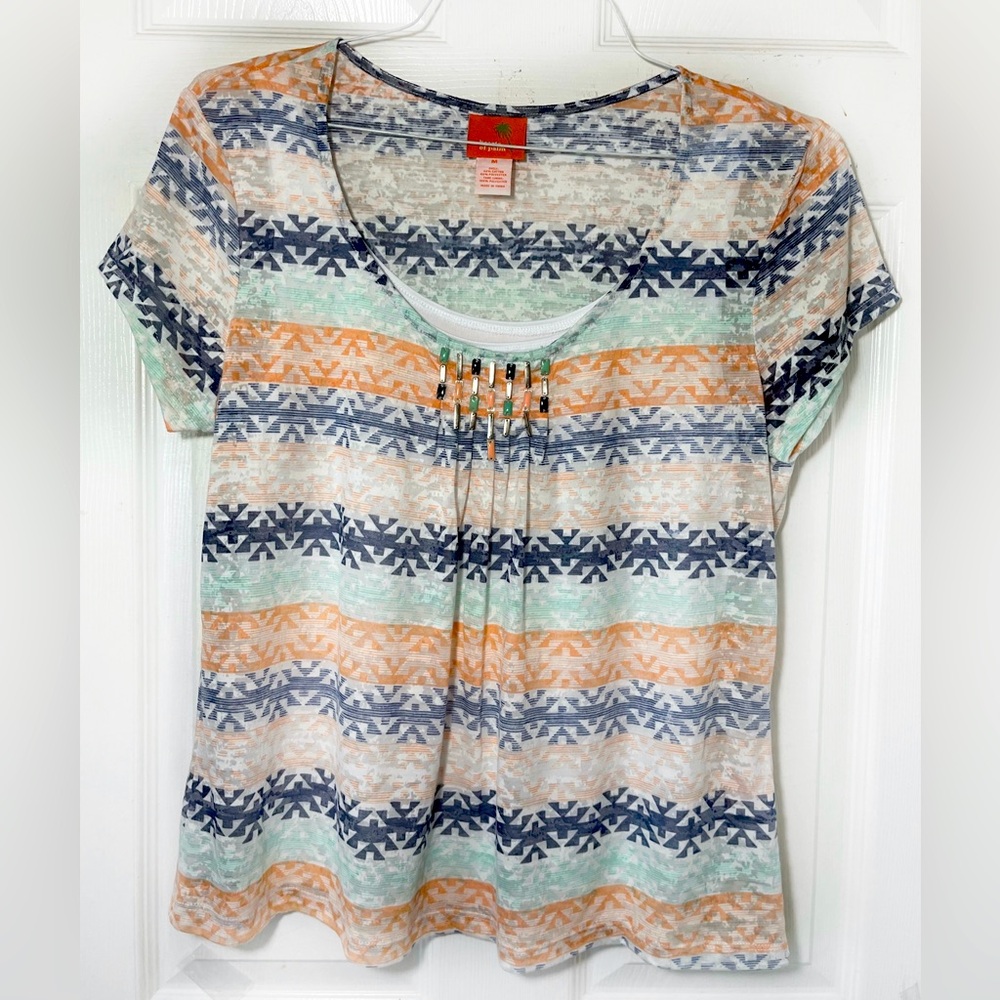 Hearts‎ of palm women’s Short Sleeve Top Sz M